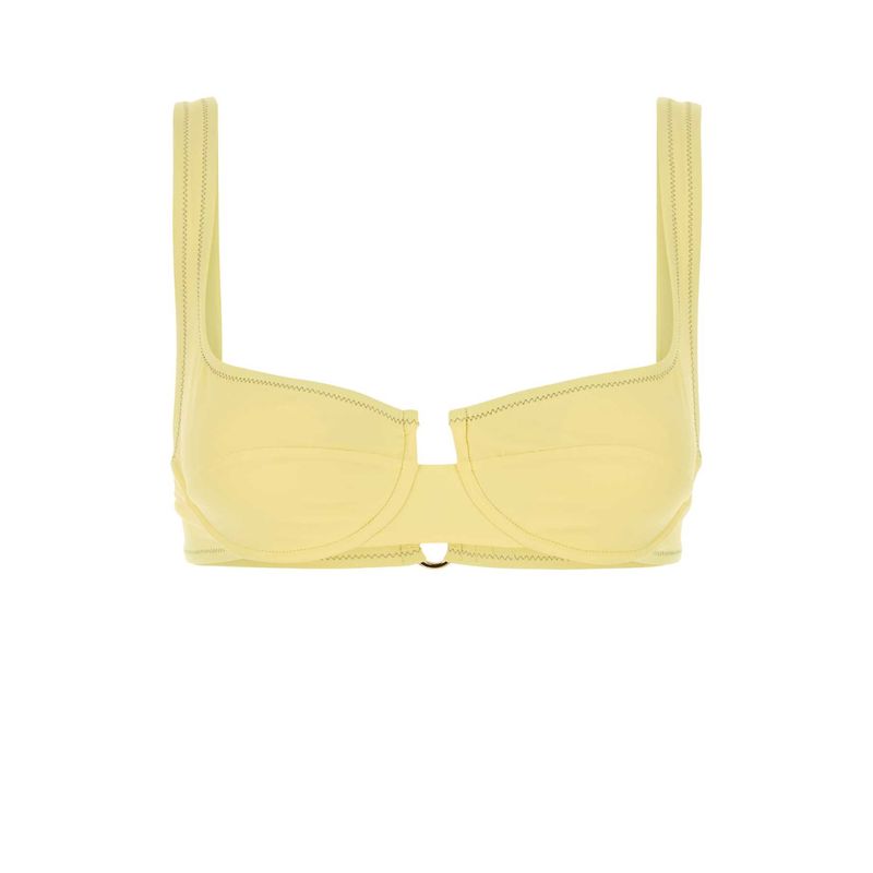 Reina Olga Women Pastel Yellow Stretch Nylon Brigitte Bikini Top